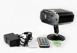Кольоровий лазер диско Laser Mini Party Light Проєктор для приміщень із пультом - мініатюра 2