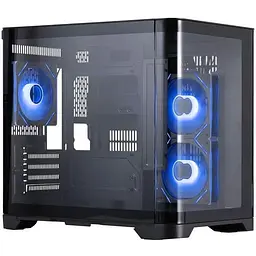 Корпус 1stPlayer UV5, чорний, без БЖ, Mini Tower, Micro ATX / Mini ITX, 2xUSB 3.0, макс. CPU - 157 мм / VGA - 330 мм, 3x120 мм