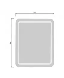 Дзеркало Мойдодир Палермо 70x80/80x70 з LED-підсвіткою - мініатюра 3