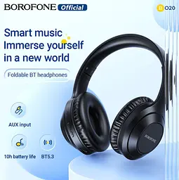 Bluetooth Стерео Гарнітура Borofone BO20 Чорний - мініатюра 3