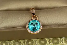 Кулон Xuping Jewelry Романс із блакитним каменем 1,4 см золотистий