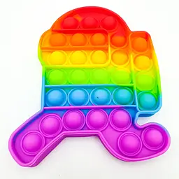 Сенсорна іграшка антистрес силіконова нескінченна пухирка попит UKC Pop It Fidget Амонгас біжить веселка