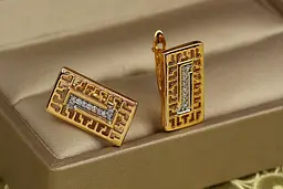 Сережки Xuping Jewelry тезіс з родієм 1,7 см золотисті - мініатюра 2