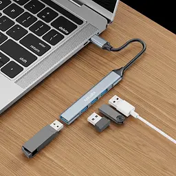 Концентратор конвертер USB Hub Kakusiga KSC-752 Type-C на 4 порти USB 3.0 USB 2.0x3 - мініатюра 6