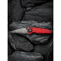 Ніж складаний туристичний Civivi Starflare, (8.4 см) Damascus / Aluminum червоний - мініатюра 17