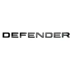 Емблема напис DEFENDER 2 шт передня + задня Чорна для Land Rover DEFENDER 110 Пластик на скотчі (Завод)