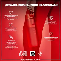 Пляшка для води ION8 1000 мл (ЕКО пляшка) BPA Free Red (I8RF1000RED) - мініатюра 5