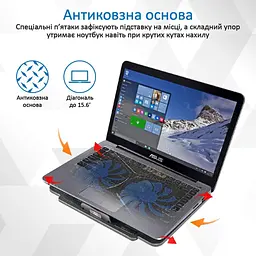 Підставка для ноутбука Promate iдставка для ноутбука AirBase-1 Black (airbase-1.black) - мініатюра 6