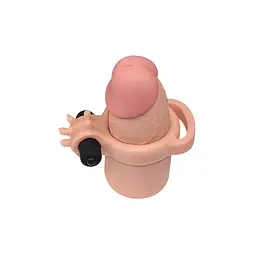 Насадка на пеніс із вібрацією Lovetoy Pleasure X-Tender Vibrating Penis Sleeve Flesh, 20 см (тілесний) - мініатюра 4