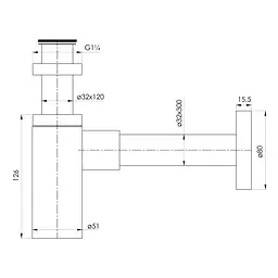 Сифон для умивальника Imprese Hydrant ZMK041807600, Чорний - мініатюра 2