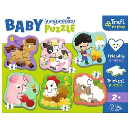 Пазли Trefl Baby Progressive 6 в 1 Тваринки на фермі - мініатюра 2