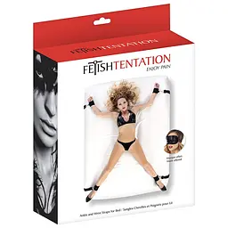Обмежувальний ремінь для рук і ніг для ліжка з маскою для очей Fetish Tentation чорний - мініатюра 2