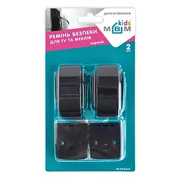 Ремінь для захисту від перекидання TV та меблів MBM Kids 2 шт чорний (BS-20 BLACK) - мініатюра 4