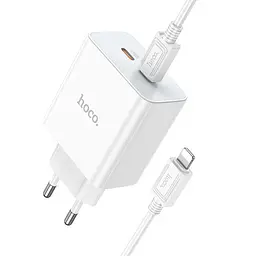 Адаптер мережевий HOCO Type-C to Lightning Cable Leader dual port(2C) charger C108A 2Type-C 35W білі - мініатюра 7