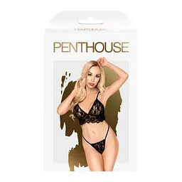 Комплект: бралет та трусики Double Spice чорний Penthouse l/xl - мініатюра 3