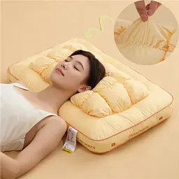 Об’ємна м’яка подушка Cream Puffs 48×74 см — пишна, пружна та надзвичайно комфортна, помаранчева KT7006112