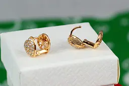 Сережки Xuping Jewerly сердечко подвійне 9 мм золотисті - мініатюра 3