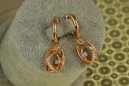 Сережки підвіски Xuping Jewelry Погляд 3,2 см золотисті