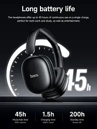 Навушники Bluetooth Hoco W73 Graceful BT headphones(App) Black - мініатюра 3