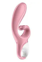 Смарт вібратор-кролик Satisfyer Hug Me Pink, 2 мотори, діаметр 4,2см, широка кліторальна частина - мініатюра 3