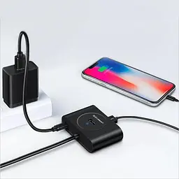 USB-Хаб Ugreen USB 3.0 Hub 0.5m (Black) (UGR-20290) - мініатюра 4