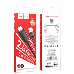Кабель Hoco X88 Gratified charging data cable for Lightning Black - мініатюра 2