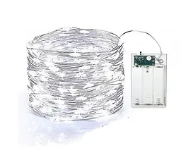 Світлодіодна гірлянда Sun Lamp Крапля Роси 200 LED, 20м холодне біле світло, батарейки 3 АА