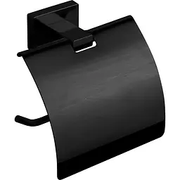 Тримач туалетного паперу з кришкою VBI Mercury black VBI-040213BL, Чорний матовий