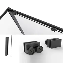 Душова кабіна Dusel DSL191B+DSL195B Black Matt 1200x800x1900, Чорний матовий, Універсальна, прозрачний, Чорний матовий, 120x80 - мініатюра 2
