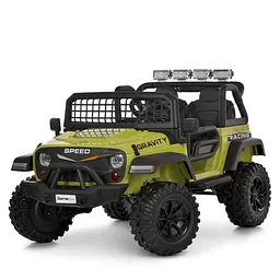 Джип M 6376EBLR-10 радіо/к2.4G 1 акум12V10AH, 4мотора45W, BLUETOOTH, USB, TF, EVA, муз, світло, шкіра.зелений
