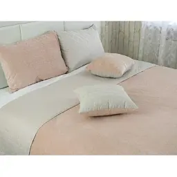 Двостороння декоративна подушка Руно Velour Almond 40х40 см бежева - мініатюра 4