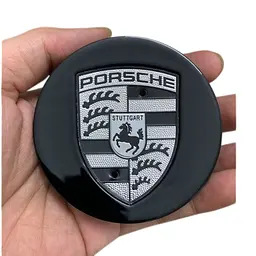 Ковпак колеса Porsche чорний+білий логотип 76мм 1шт пластик (на клямках) OEM 7L5601149 - мініатюра 4