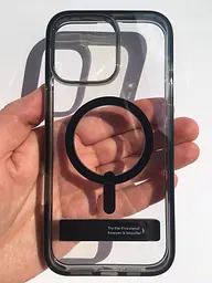 Чохол протиударний із підставкою ZAGG Gear4 Crystal Palace MagSafe для iPhone 16 Pro Max (6.9") Прозорий + Black - мініатюра 7