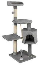 Happet Кігтеточка-будинок для котів, світло-сіра, 115x41x41 см (CT12)