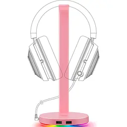 Підставка для навушників Razer Base Station V2 Chroma Quartz (RC21-01510200-R3M1) [134742] - мініатюра 3