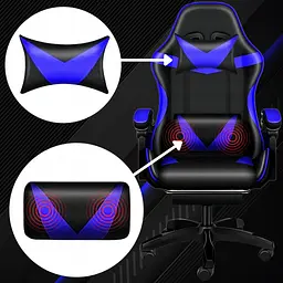 Крісло геймерське PLAYER з підставкою для ніг Blue/Black - мініатюра 5