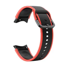 Ремінець для Samsung Galaxy Watch 5 44mm - чорно-червоний ширина кріплення 20мм силікон розмір L Watchbands Double Line (W12-2WB12143133) - мініатюра 2