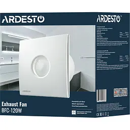 Витяжний вентилятор Ardesto BFC-120W 20 Вт 120 м3/г 2300 об./хв. 33 дБ білий - мініатюра 8
