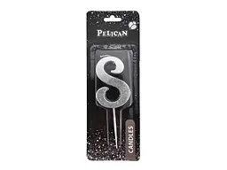 Свічка-цифра PELICAN "8" 5см срібло з блискітками арт.863318