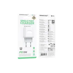 Зарядний пристрій BOROFONE BA99A USB-C PD20W white (6941991121357) - мініатюра 7