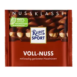 Шоколад молочний Ritter Sport з цільними лісовими горіхами 100 г