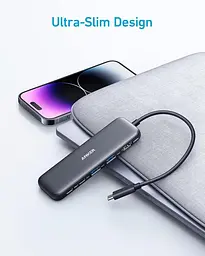 Мультипортовий адаптер - хаб - порт реплікатор Anker 332 Usb-C Hub 5-in-1 (A8355011) - мініатюра 7