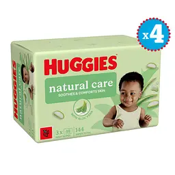 Набір вологих серветкок Huggies N'Care Triplo без пластику 576 шт. (4 уп. x 144 шт.)