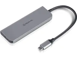 Мультипортовий адаптер REAL-EL CQ-700 Space Grey (EL123110002) - мініатюра 6
