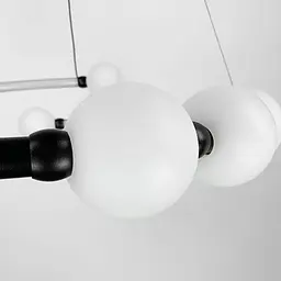 Чорна LED люстра з акриловими кульками у 2-х розмірах | Line F | Арт. 901BK LED - мініатюра 3
