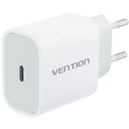 Зарядний пристрій 1xUSB-C 20W + USB-C для Lightning cable М-М Білий Vention - мініатюра 2
