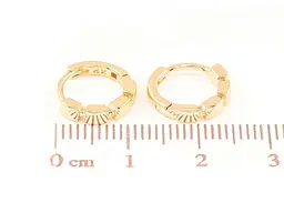 Сережки Xuping Позолота 18K колечка "Декоративний візерунок" 270770 - мініатюра 2