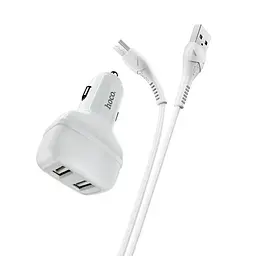 Автомобільне зарядне пристрій HOCO Z36 Leader 2USB/2,4A + Cable Micro чорний 4+1