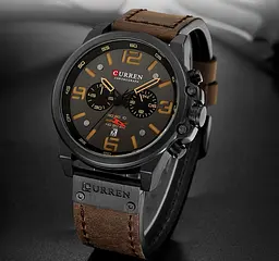 Наручний годинник чоловічий Curren Monreal Armor Black 2 ремінці Чорний (3598) - мініатюра 3