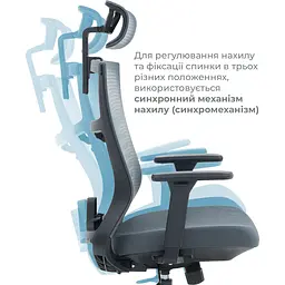 Офісне крісло OfficePro Balance OC550-B-DG-DG Black/Dark Gray [148645] - мініатюра 8